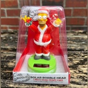 NIB The Simpsons Christmas Santa Homer "Ho Ho Homer" Solar Bobblehead by RUZ T2